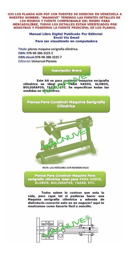 Kit Planos Construye Fabrica Maquina Serigrafía Cilíndrica