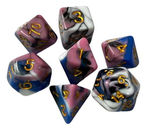 2 Juego De 7 Dados Poliédricos Para Suministros De Fiesta,
