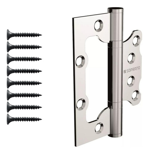 Dobradiça Inox Encaixe Sobrepor 4x3 Soprano Kit 150 Un