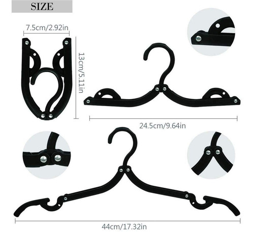 12 Pcs Viajes Perchas - Perchas De Ropa Plegable Portátil De