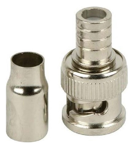 Conector Bnc Macho Crimp-on 2 Pieza Set Rg59 Cable Coaxial