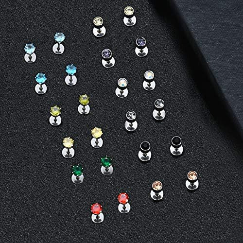 Tornito 20g 18 Pares De Aretes De Acero Inoxidable Con Circo