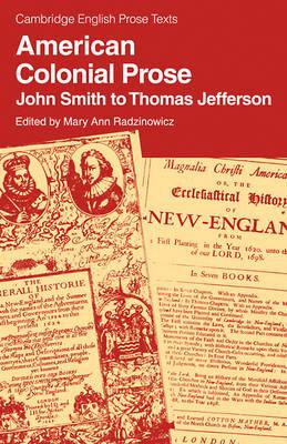 Libro Cambridge English Prose Texts: American Colonial Pr...