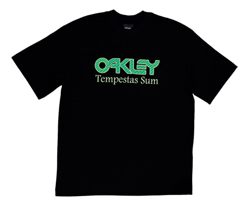 Camiseta Oakley Tempestas Sum Graphic Tee Preta Glow 