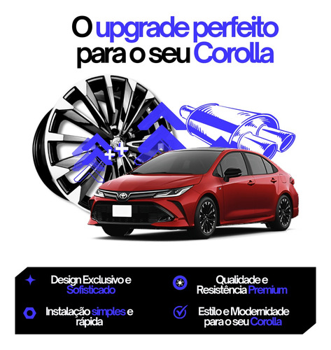 Jogo 4 Rodas 17 Corolla Grs 2024 Preta Borda Diamantada