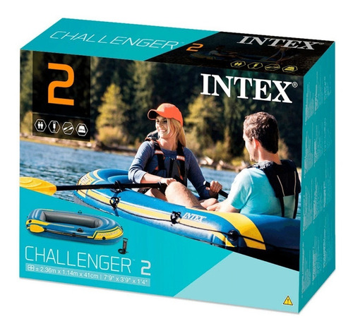 Imagen 6 de 9 de Bote Inflable Intex Challenger 2 Set Capacidad 200 Kg / Bamo