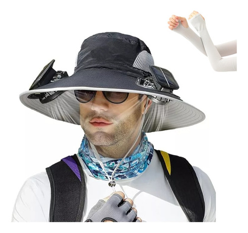 Sombrero De Pesca Al Aire Libre Con Ventilador Solar