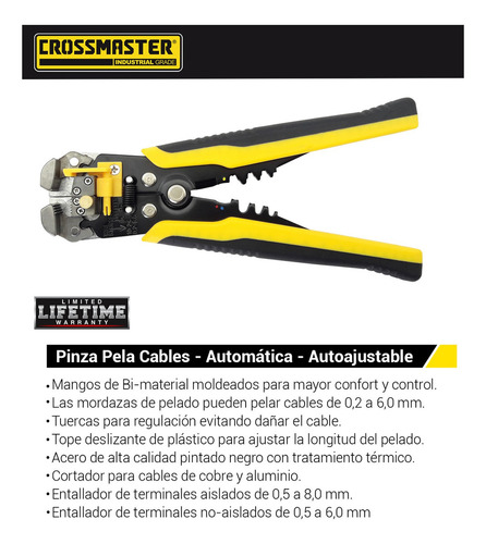 Pinza Pelacables Automatica Autoajustable Crossmaster 9969803