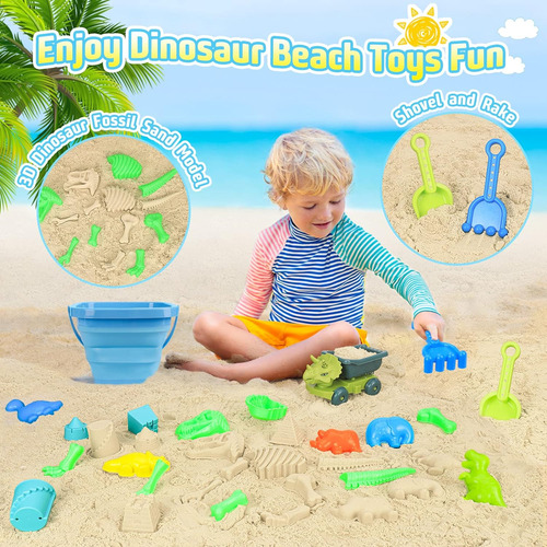 Fuspweao Juguetes De Playa, Juguetes De Arena De Dinosaur...