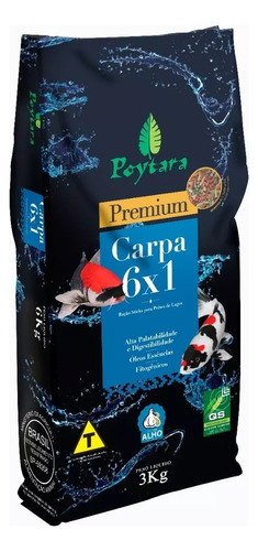 Ração Para Carpas Poytara Mix Premium 6x1 - 3kg