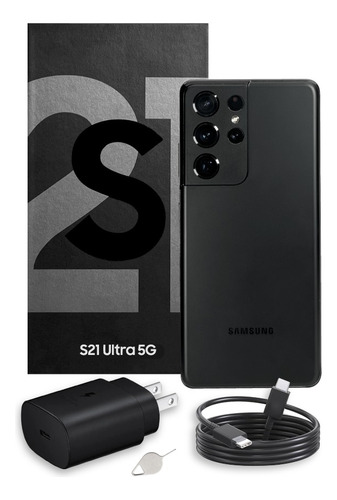 Samsung Galaxy S21 Ultra 256 Gb Negro Con Caja Original + Protector  (Reacondicionado)
