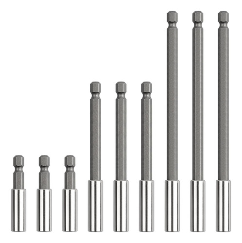 9 Pack Strong Magnetic Drill Bit Extension Holder, 1/4  Hex 