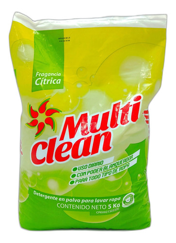 Imagen 1 de 1 de Jabon Polvo Detergente 5kg Multi Clean Polar 0570 Maxi