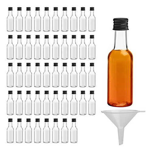 Mini Botellas Licor 50ml - 48 Pack Reutilizables Con Tapn Ne