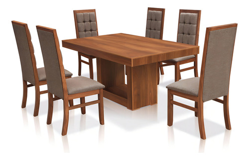 Comedor 6 Sillas Gema Nogal Këssa Cdmx