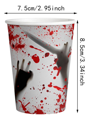 6 X 10 Vasos De Papel Desechables Para Fiestas De Halloween,