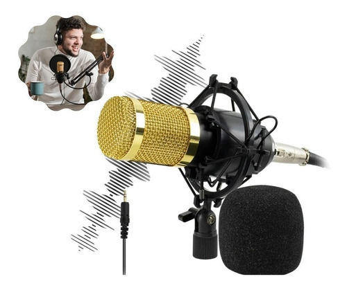 Microfone Condensador Podcast Ideal Falar Filmagens Incrível Cor 1 Microfone Podcast