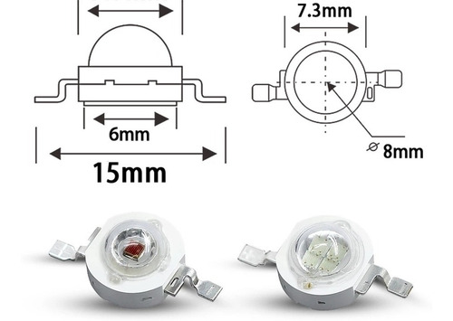 Led 1w 3v Alta Potencia Colores Luz Lampara Reflector Supli