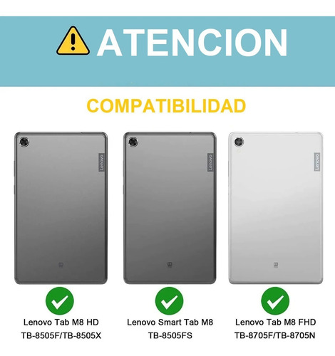 Imagen 2 de 10 de Funda Filp Protector Case De Cuero Lenovo Tab M8 Hd Fhd 8.0