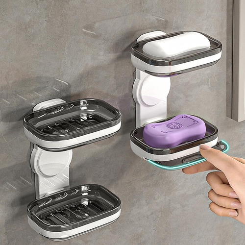 Jabonera Para Pared De Ducha, Doble Capa Para Baño