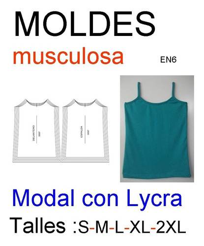 Moldes Patrones Musculosa De Mujer Molderia Industrial