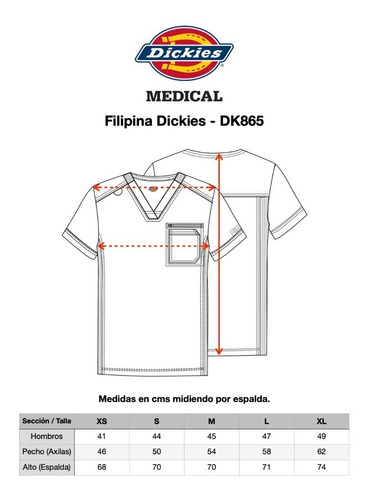 Dickies Dk865 Filipina Balance Hombre Quirúrgica Clínica