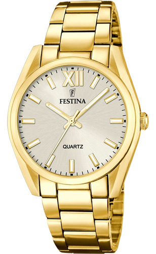 Reloj Festina Dama Cuarzo Analogico Mujer Champan