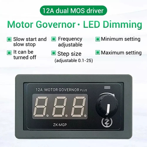 Imagen 4 de 9 de Pwm Control Velocidad Motor Leds Zk-mgp Dc 5-30v 12a 360w