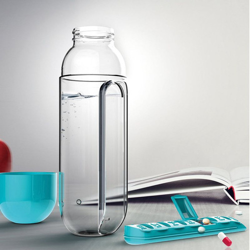 Frasco con soporte para pastillas, cápsulas, días de la semana, 600 ml