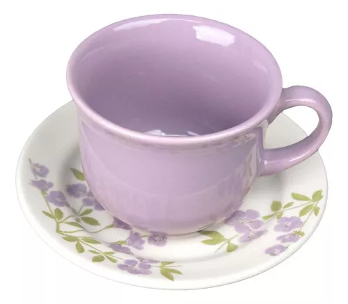 Juego 6 Tazas Para Café De Peltre Azul Jaspeado 360 Ml Cinsa