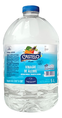 Vinagre Castelo Bombona - 5l - Grande Volume Multiuso Limpar