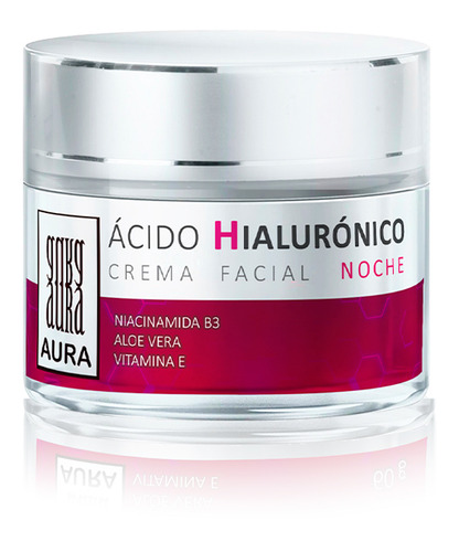 Crema Aura Ácido Hialurónico Noche Aloe Vera Niacinamida B3 Tipo de piel Todo tipo de piel