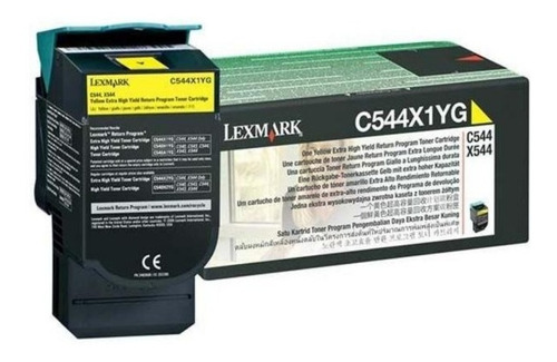 Cartucho Para Impresora Lexmark C544 Yellow, Alto Rendimient