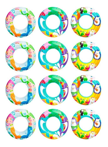 Salvavidas De Mayoreo Inflable Infantil De 51 Cm 12 Piezas