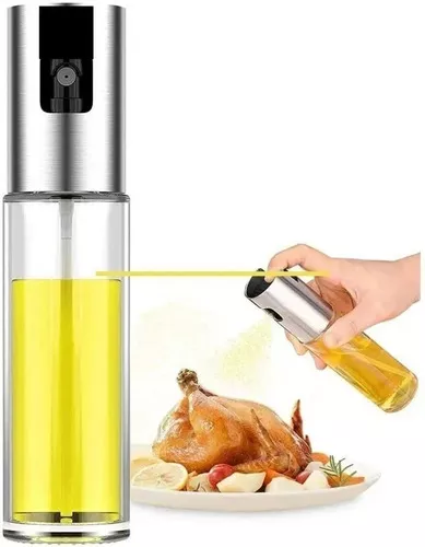Dispensador de aceite de oliva para cocinar spray de aceite de vidrio de  grado alimenticio dispensador de aceite de botella de vinagre transparente  34fl oz para barbacoahacer ensaladas hornear asar asar freír