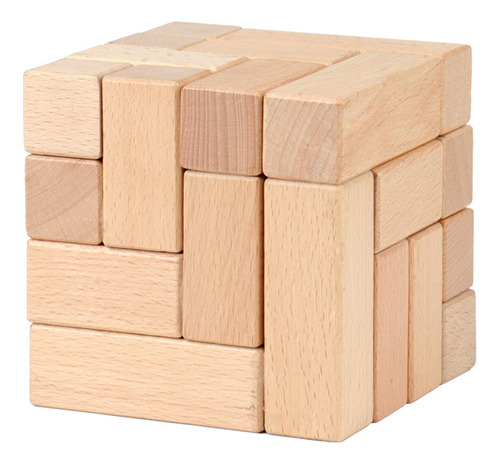 Puzzle Cube Building Blocks Alivio Del Color De Madera