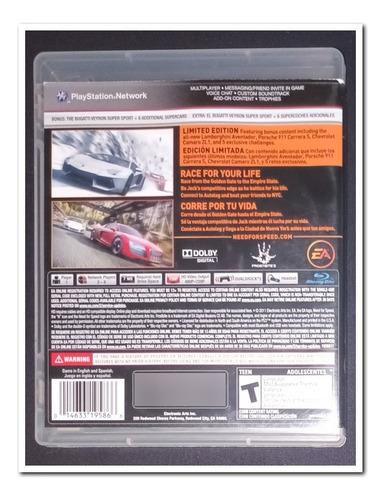 Need For Speed The Run Ps3 Fisico (Usado)