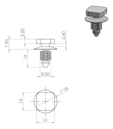 Kit Grampo Presilha Spoiler Lateral Siena 1996 1997 98 99 00