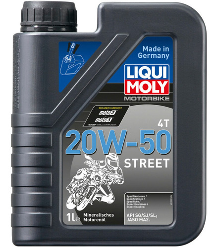 Aceite De Motor Liqui Moly Racing 4t 20w50 Mineral 1 Litro