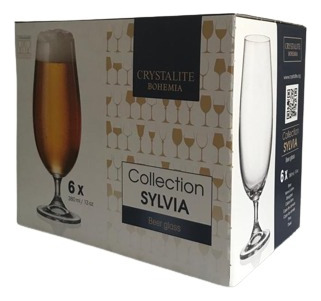 Copo De Cerveja Bohemia Crystal Sylvia 380ml - Kit 6un Cor Transparente