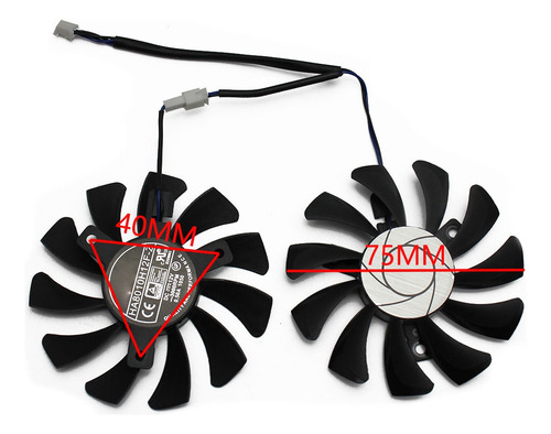 Enfriador De Gpu Gtx1050ti Ha8010h12f-z, 75 Mm, 2 Pines, Dob