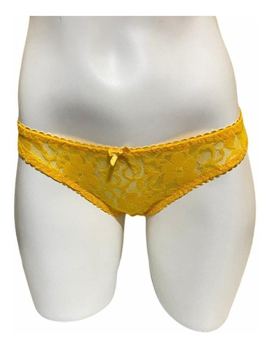 5 Pzas De Panty Calzón Bikini Encaje Mesh Marca Íntimamente
