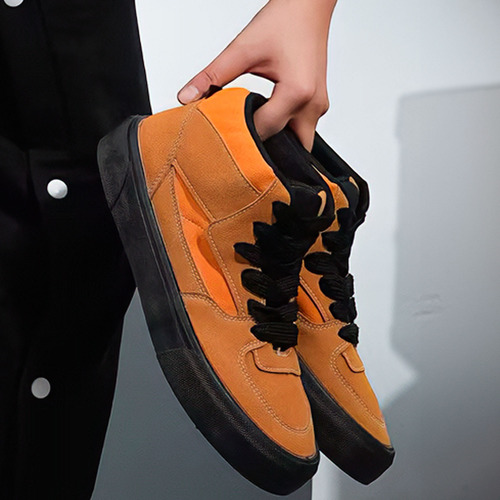 Zapatillas Hombre Modelo Skater Caña Alta Naranja 7644