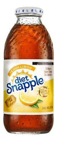 Té Negro Helado Snapple Diet Sabor Limón 473 Ml (6 Piezas)