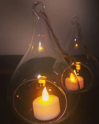 Portavelas Porta Vela Colgante Importado Vidrio Elegancia