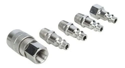 Imagen 1 de 5 de Kit Acople Rapido Americano 5 Piezas 1/4 Horse Power Ar Kit