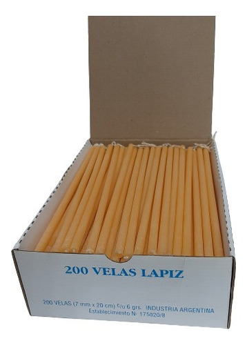 Vela Lápiz - De Cera - Procesional - Caja De 200 Litúrgica 