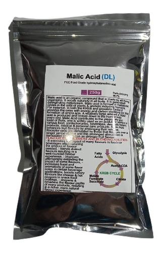 Acido Malico  Puro   250 Gr. - Unidad a $39000
