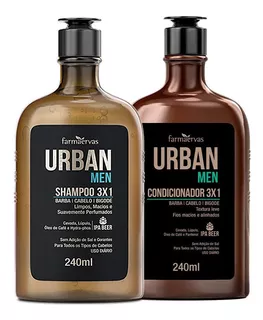 Kit Shampoo E Condicionador Masculino 3x1 240ml Urban Men