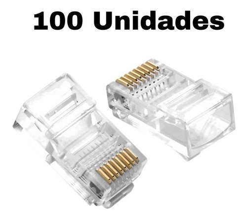 Conectores Rj45 Utp Cat 6e Red Cámaras Pc 100 Unidades